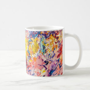 Farbenfrohe Original Abstrakte Malerei Art Kaffee  Kaffeetasse