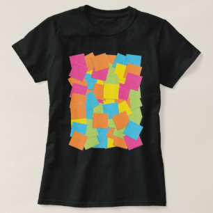Farbenfrohe Original Sticky Note Art Rosa Orange B T-Shirt