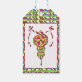 Farbenfrohe Ornament-Geschenk-Tag von Leslie Clair Geschenkanhänger