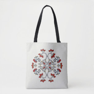 Farbenfrohe Ornament Muster Tote Tasche