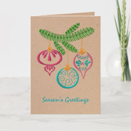 Farbenfrohe Ornamente Hochzeitsreise-Karte Feiertagskarte