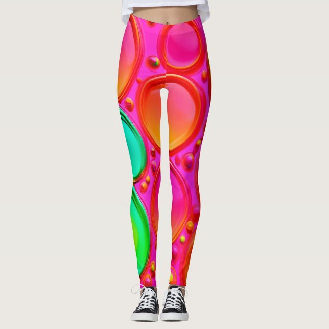 Farbenfrohe Orte Abstrakte Kunst Leggings (Vorderseite)