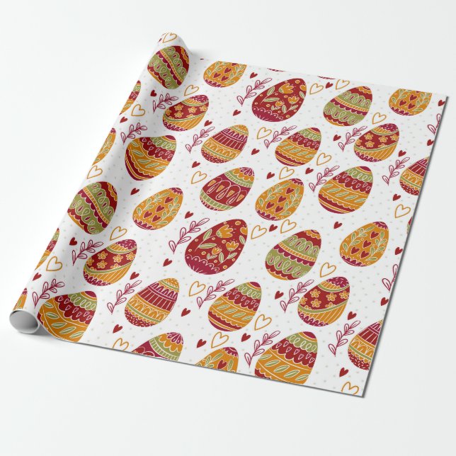 Farbenfrohe Ostereier Geschenkpapier (Ungerollt)