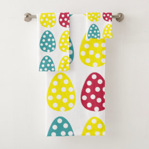 Farbenfrohe Ostereier Happy Oaster Badhandtuch Set