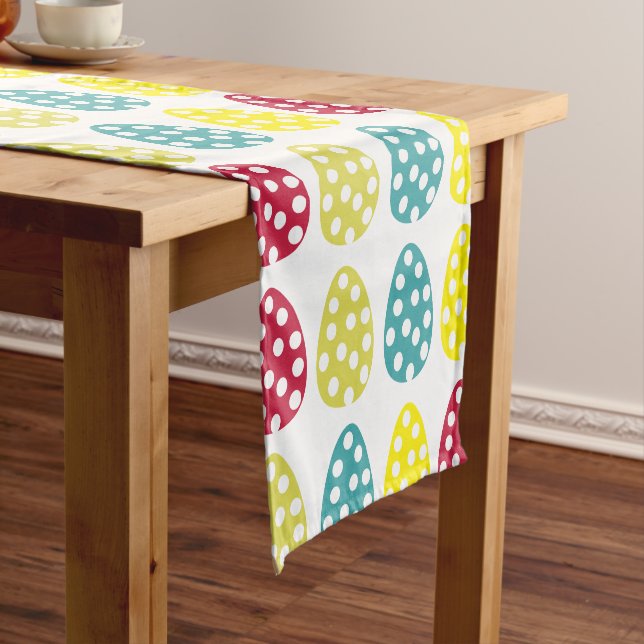 Farbenfrohe Ostereier Happy Oaster Kurzer Tischläufer (Beispiel)