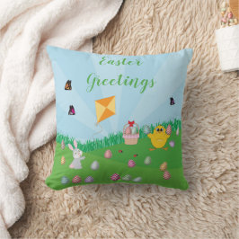 Farbenfrohe Ostereier Hunt Bunny Chick Kissen