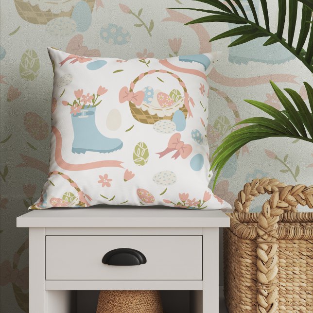 Farbenfrohe Ostereier im Frühlingssaal Kissen (Von Creator hochgeladen)