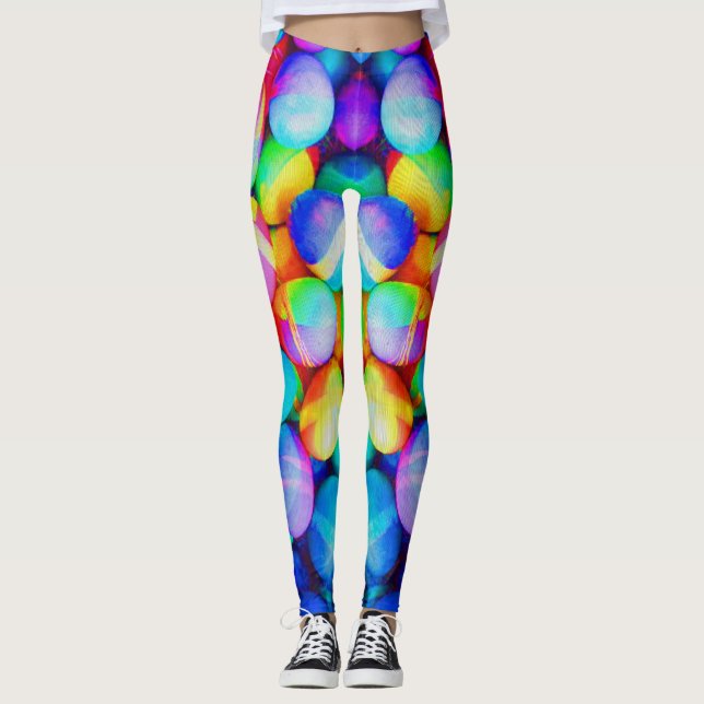 Farbenfrohe Ostereier Leggings (Vorderseite)