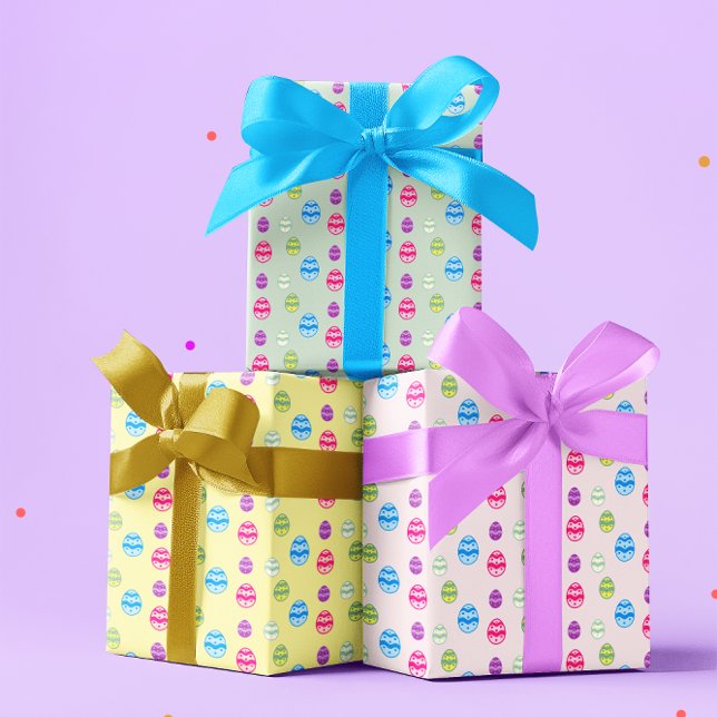 Farbenfrohe Ostereier-Muster-Papierblätter Geschenkpapier Set (Von Creator hochgeladen)