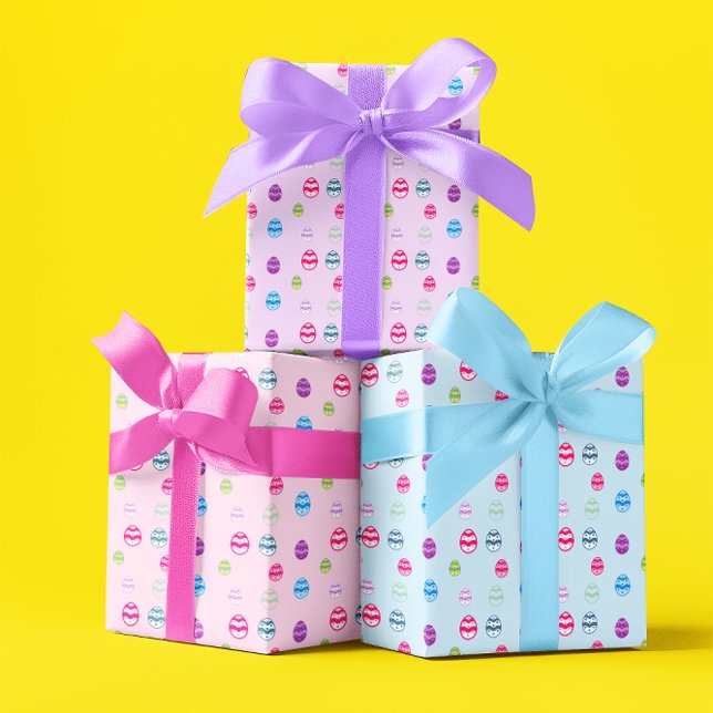 Farbenfrohe Ostereier-Muster-Papierblätter Geschenkpapier Set (Von Creator hochgeladen)