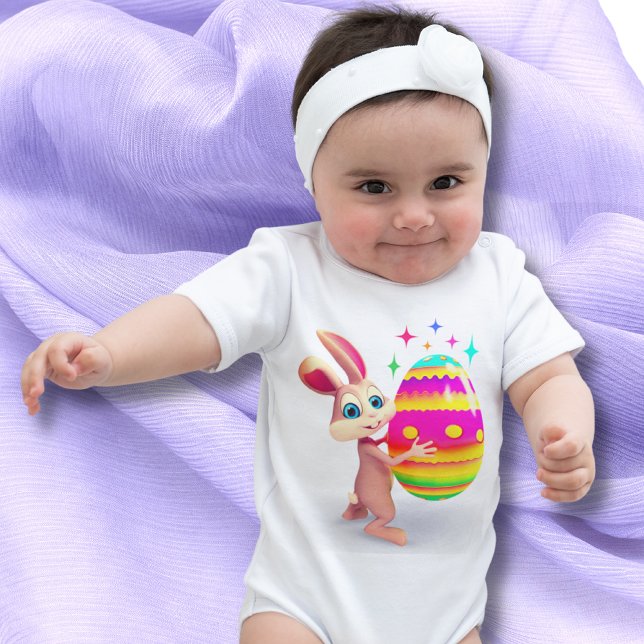 Farbenfrohe Ostereier Niedlich Ostern Bunny Egg Hu Baby Strampler (Von Creator hochgeladen)