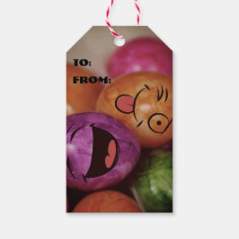 Farbenfrohe Ostereier Teller Geschenkanhänger