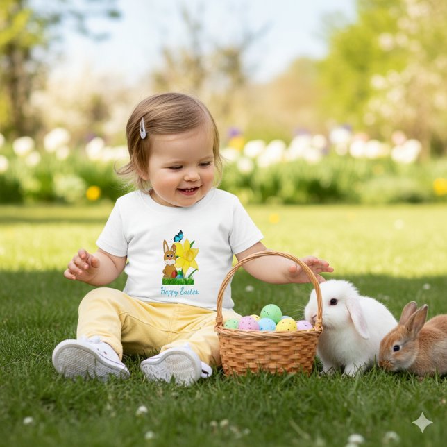 Farbenfrohe Osterodien und Kaninchen-Baby-T - Shir Baby T-shirt (Von Creator hochgeladen)