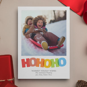 Farbenfrohe Overlapping HO HO HO Christmas Wish Fo Feiertagskarte
