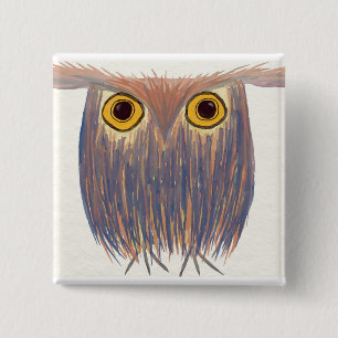 Farbenfrohe Owl Wasserfarbenmalerei Button
