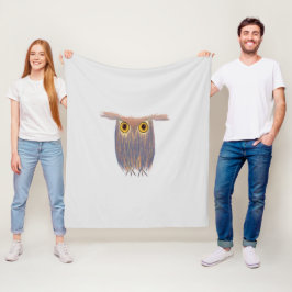 Farbenfrohe Owl Wasserfarbenmalerei Fleecedecke