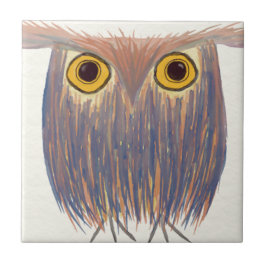Farbenfrohe Owl Wasserfarbenmalerei Fliese