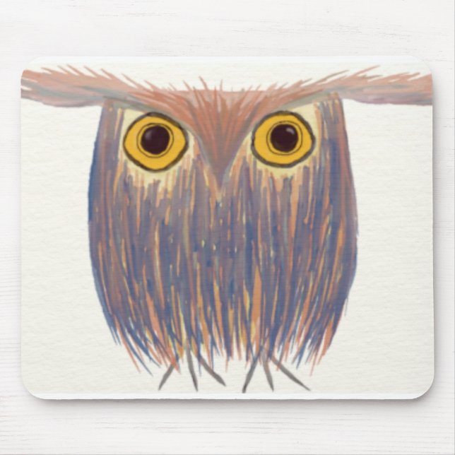 Farbenfrohe Owl Wasserfarbenmalerei Mousepad (Vorne)
