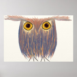 Farbenfrohe Owl Wasserfarbenmalerei Poster