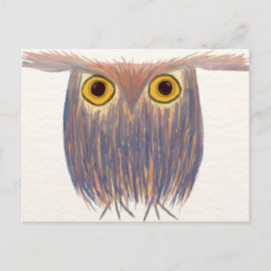 Farbenfrohe Owl Wasserfarbenmalerei Postkarte