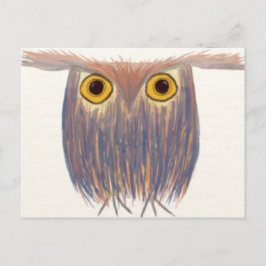 Farbenfrohe Owl Wasserfarbenmalerei Postkarte