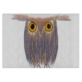 Farbenfrohe Owl Wasserfarbenmalerei Schneidebrett