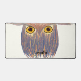 Farbenfrohe Owl Wasserfarbenmalerei Schreibtischunterlage