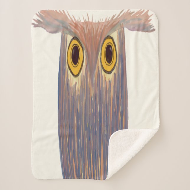 Farbenfrohe Owl Wasserfarbenmalerei Sherpadecke (Vorderseite)