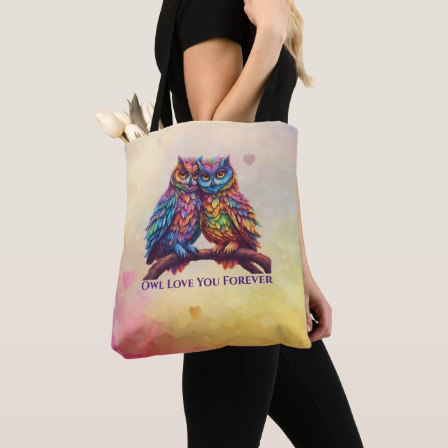 Farbenfrohe Owls-Love Birds-Valentinstag Geschenk- (Von Nahem)