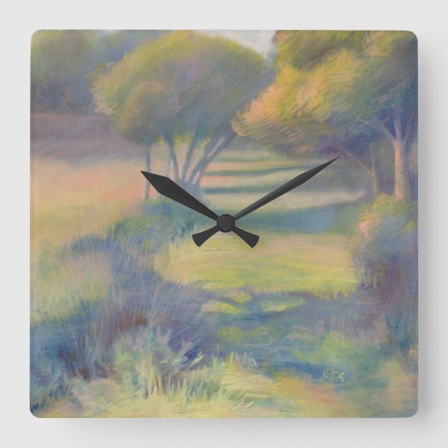 Farbenfrohe Ozark Wandern neben dem Wasser Quadratische Wanduhr (Vorderseite)