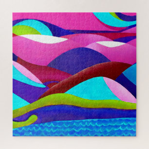 Farbenfrohe Ozeanberge Puzzle