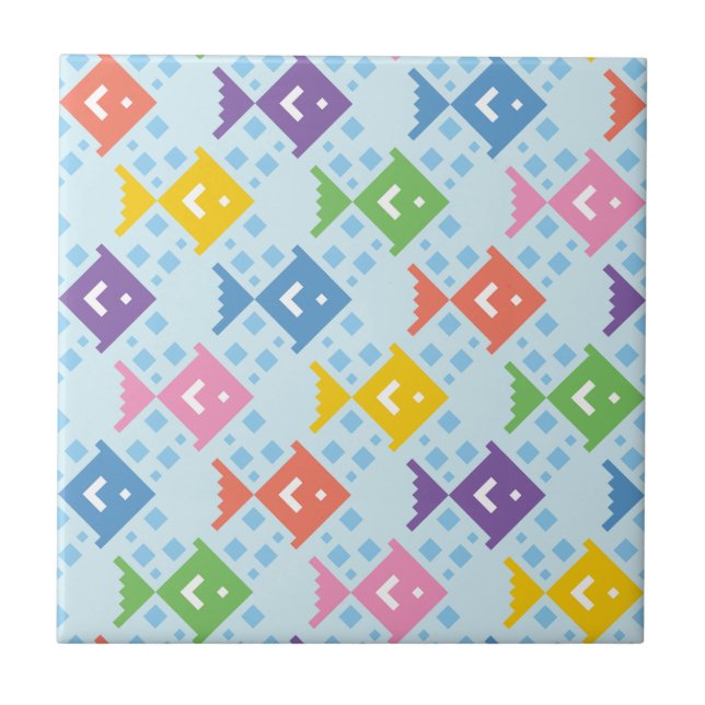 Farbenfrohe Ozeanfische Fliese (Vorderseite)