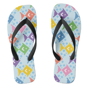 Farbenfrohe Ozeanfische Flip Flops