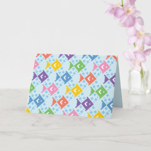 Farbenfrohe Ozeanfische Muster geklappte Grußkarte Karte