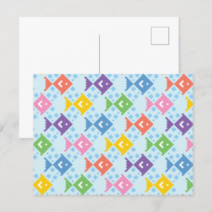 Farbenfrohe Ozeanfische Postkarte