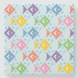 Farbenfrohe Ozeanfische Steinuntersetzer