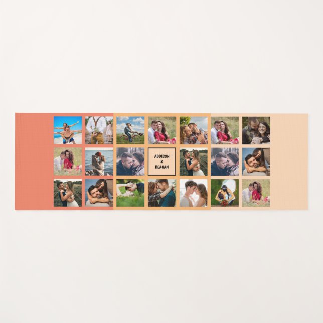 Farbenfrohe Paare Fotocollage Yoga Mat Yogamatte