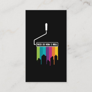 Farbenfrohe Paint Roller LGBT Funny Painting Visitenkarte