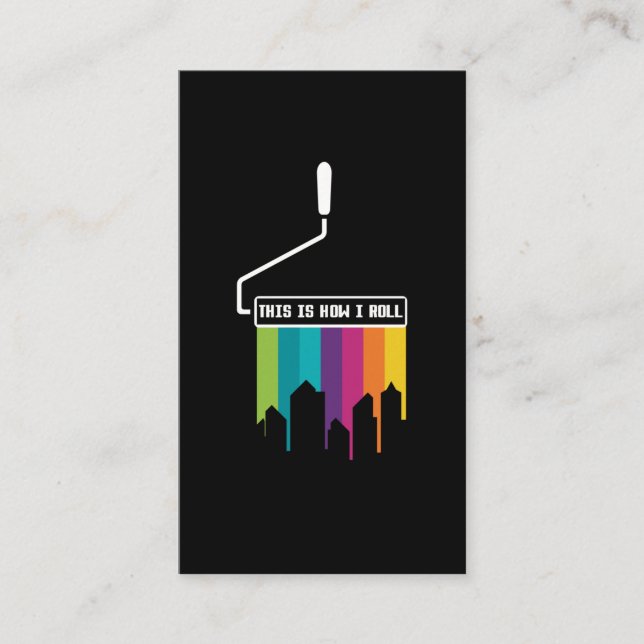 Farbenfrohe Paint Roller LGBT Funny Painting Visitenkarte (Vorderseite)