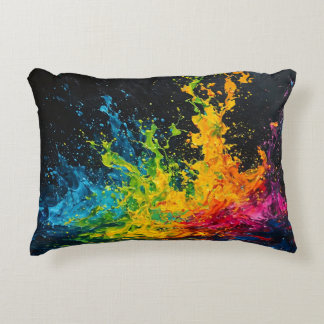 Farbenfrohe Paint Splash Dekokissen