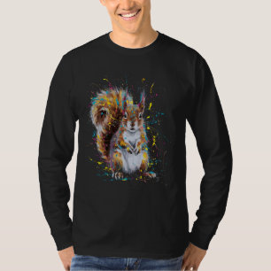 Farbenfrohe Paint Splash Eichhörnchen Kunst Grafik T-Shirt
