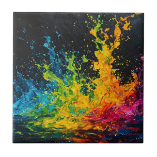 Farbenfrohe Paint Splash Fliese