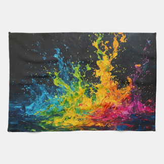 Farbenfrohe Paint Splash Geschirrtuch