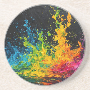 Farbenfrohe Paint Splash Getränkeuntersetzer