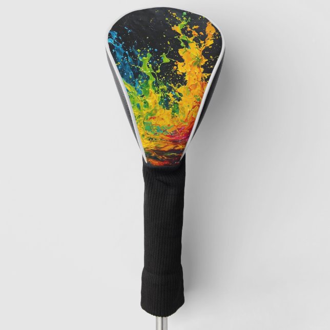 Farbenfrohe Paint Splash Golf Headcover (Vorderseite)
