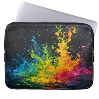 Farbenfrohe Paint Splash Laptopschutzhülle