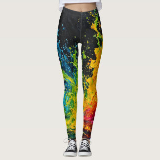 Farbenfrohe Paint Splash Leggings