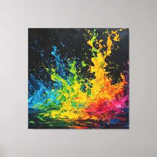 Farbenfrohe Paint Splash Leinwanddruck