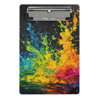 Farbenfrohe Paint Splash Mini Klemmbrett