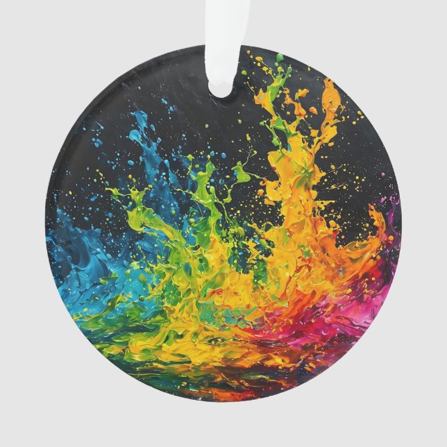Farbenfrohe Paint Splash Ornament (Vorderseite)